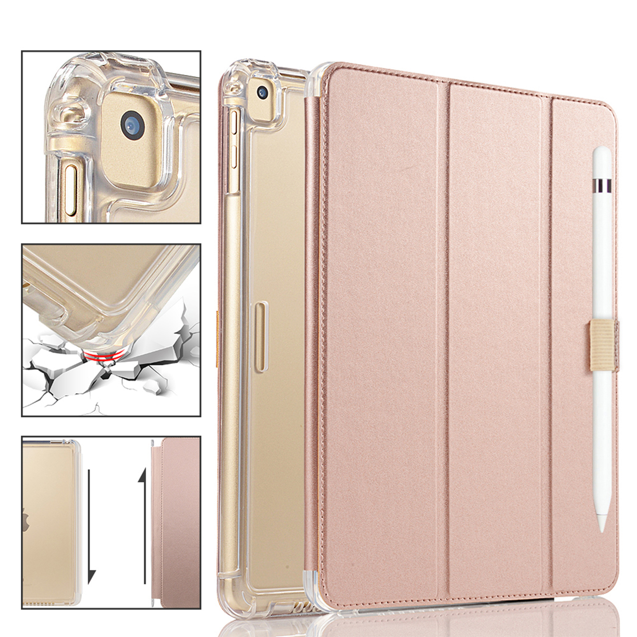 iPad Air 10.9” 2022/2020 Case-Protective Case with Soft TPU& Frosted PC Back, Auto Sleep/Wake Cover